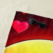 Emoji küssen Herzblasen Strandtuch (Beispiel)