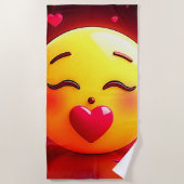 Emoji küssen Herzblasen Strandtuch (Vorderseite)