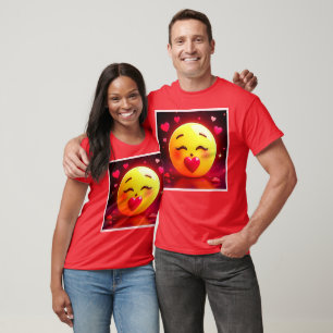 Emoji küssen Herzblasen T-Shirt