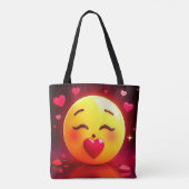 Emoji küssen Herzblasen Tasche (Rückseite)