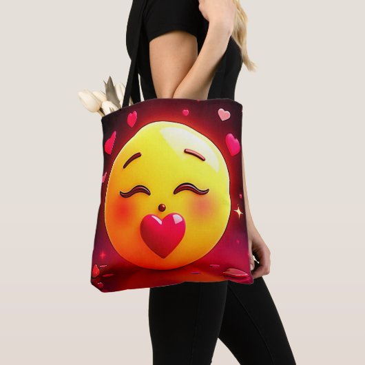 Emoji küssen Herzblasen Tasche (Von Nahem)