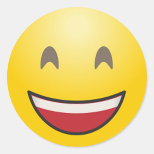 Emoji lächelnd Gesicht mit offenem Mund und lächel Runder Aufkleber (Vorderseite)