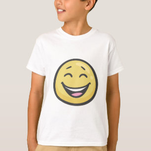 Emoji: Lächelndes Gesicht mit offenem Mund u. T-Shirt