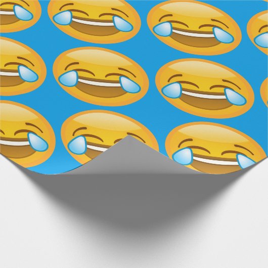Emoji Lachen Geschenkpapier (Ecke)