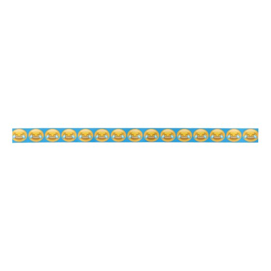 Emoji Lachen Satinband (Vorderseite)