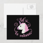 Emoji Let's Be Unicorns Postkarte (Vorne/Hinten)
