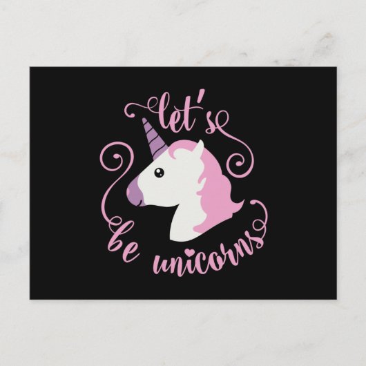 Emoji Let's Be Unicorns Postkarte (Vorderseite)