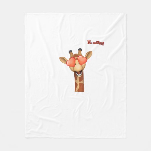 Emoji-Liebe-Augen-Giraffe-Gesicht Fleecedecke (Vorderseite)