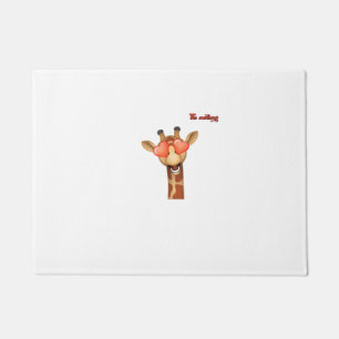 Emoji-Liebe-Augen-Giraffe-Gesicht Fußmatte