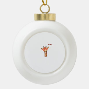 Emoji-Liebe-Augen-Giraffe-Gesicht Keramik Kugel-Ornament