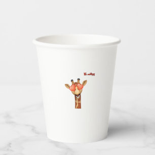 Emoji-Liebe-Augen-Giraffe-Gesicht Pappbecher