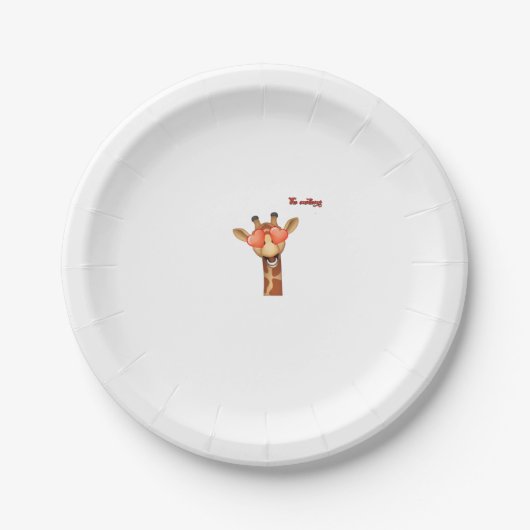 Emoji-Liebe-Augen-Giraffe-Gesicht Pappteller (Vorderseite)