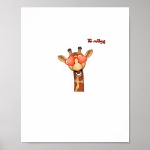 Emoji-Liebe-Augen-Giraffe-Gesicht Poster