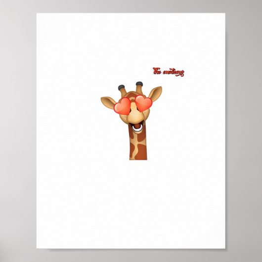 Emoji-Liebe-Augen-Giraffe-Gesicht Poster (Vorne)