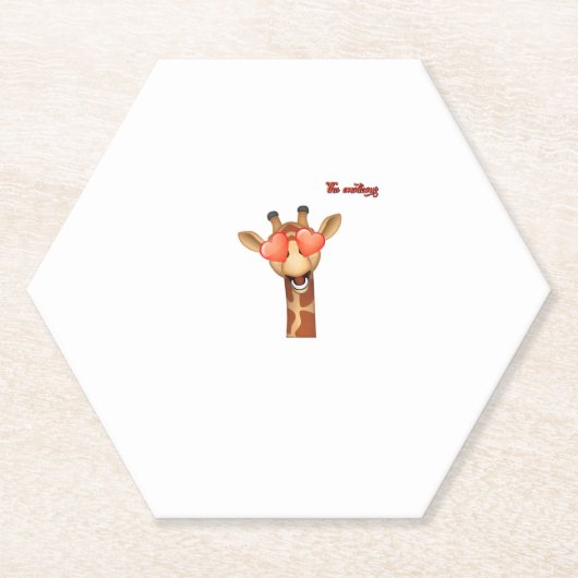 Emoji-Liebe-Augen-Giraffe-Gesicht Untersetzer (Vorderseite)