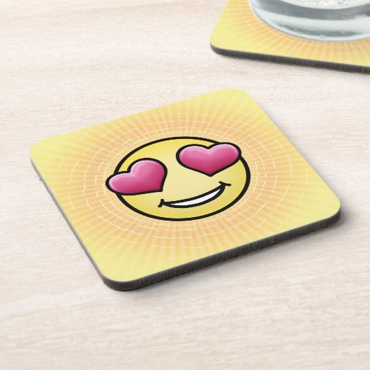 Emoji-Liebe Getränkeuntersetzer (Linke Seite)