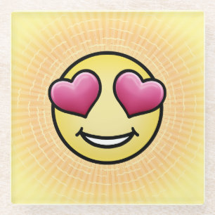 Emoji-Liebe Glasuntersetzer