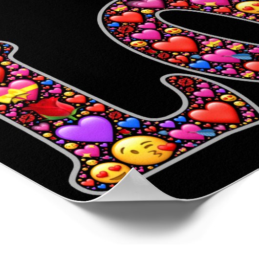 Emoji-Liebe-Poster Poster (Ecke)