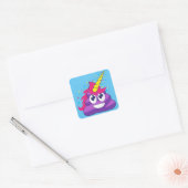 Emoji Lila Unicorn Gekackt Quadratischer Aufkleber (Umschlag)