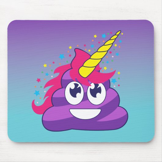 Emoji lila Unicorn kacken Mousepad (Vorne)