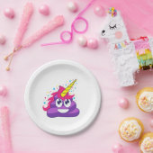 Emoji lila Unicorn kacken Pappteller (Party)