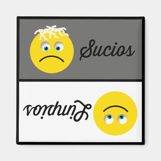 Emoji Limpios Sucios Geschirrspülmaschine Magnet (Vorne)