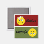 Emoji Limpios Sucios Spanische Geschirrspülmaschin Magnet (Vorderseite/Rückseite)