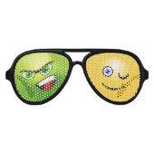 EMOJI, MAD UND GLÜCKLICH EMOJI, DOPPELPERSÖNLICHKE PARTYBRILLE (Vorderseite)