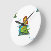 Emoji mermaid runde wanduhr (Winkel)