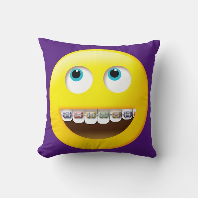 Emoji mit Braces Pillow Kissen (Vorderseite)