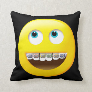 Emoji mit Braces Pillow Kissen