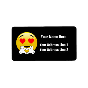 Emoji mit den Herz-Augen u. Händen Adressaufkleber