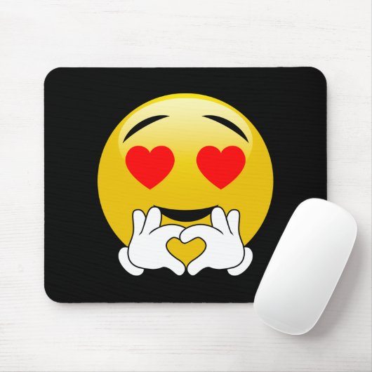 Emoji mit den Herz-Augen u. Händen Mousepad (Mit Mouse)