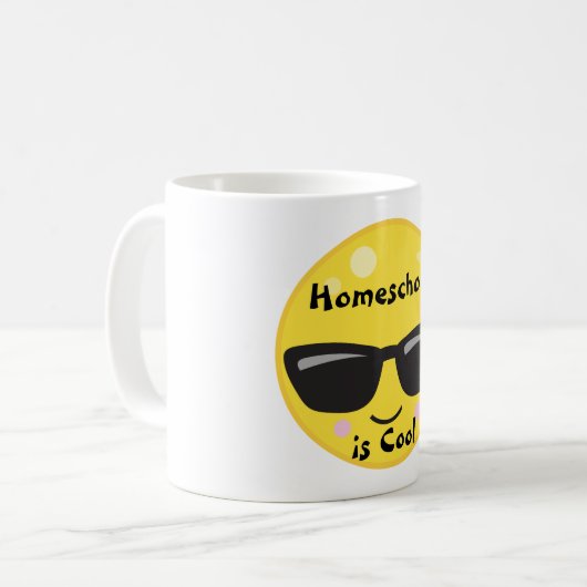Emoji mit Sonnenbrille Kaffeetasse (Vorderseite Links)