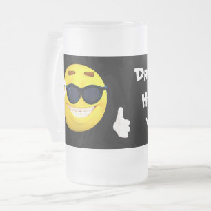 Emoji mit Trinken Sie mir Herzen Yo Ho! Mattglas Bierglas