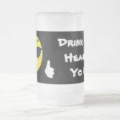 Emoji mit Trinken Sie mir Herzen Yo Ho! Mattglas Bierglas (Mittel)
