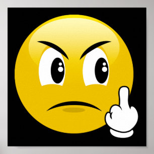 Emoji Mittelfinger-Plakat Poster