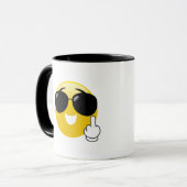 Emoji mittlerer Finger mit der Tasse (Vorderseite Links)