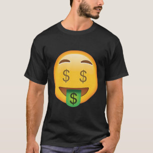 Emoji Money Gesicht Dollar Zeichen Augen Emoticon  T-Shirt