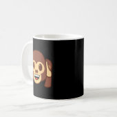 Emoji Monkey Holding Ears Yellow Smile Face  Kaffeetasse (Vorderseite Links)