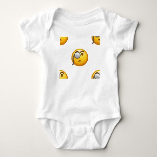 Emoji-Monokel Baby Strampler (Vorderseite)