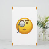 Emoji-Monokel Briefpapier (Stehend Vorderseite)
