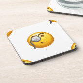 Emoji-Monokel Getränkeuntersetzer (Linke Seite)