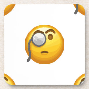Emoji Monokel Getränkeuntersetzer