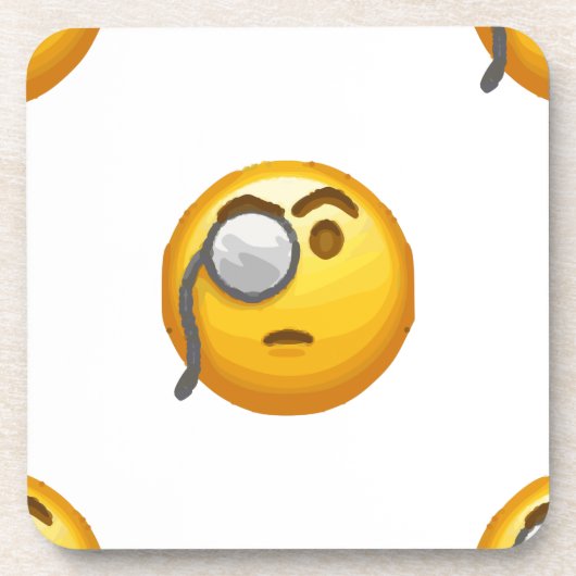 Emoji-Monokel Getränkeuntersetzer (Vorderseite)