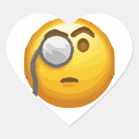 Emoji-Monokel Herz-Aufkleber (Vorderseite)