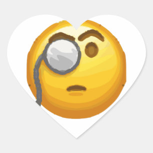 Emoji Monokel Herz-Aufkleber