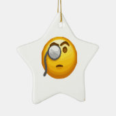 Emoji-Monokel Keramik Ornament (Rechts)