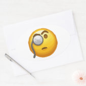 Emoji-Monokel Ovaler Aufkleber (Umschlag)