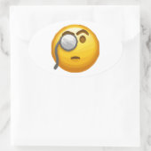 Emoji-Monokel Ovaler Aufkleber (Tasche)